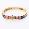 3*6mm Baguette-Tenniskette aus Edelstahl mit buntem Zirkonia