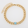 Kubanisches Kettenarmband aus Edelstahl mit 5A-Zirkon