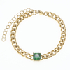 Kubanisches Kettenarmband aus Edelstahl mit 5A-Zirkon