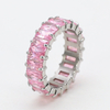 Eternity-Ring aus Edelstahl mit quadratischem Zirkon
