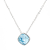 Halskette mit quadratischem Anhänger aus Edelstahl und Swarovski-Kristall