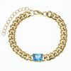 Kubanisches Kettenarmband aus Edelstahl mit 5A-Zirkon