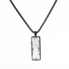 Halskette mit rechteckigem Anhänger aus Edelstahl und Swarovski-Kristall