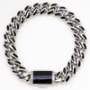 Kubanische Kette aus Edelstahl mit Emaille-Verschluss
