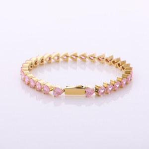 Tenniskette aus Edelstahl mit Herz CZ