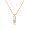 Halskette mit rechteckigem Anhänger aus Edelstahl und Swarovski-Kristall