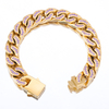Flache kubanische Kette aus Edelstahl mit Zirkon