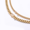 Kubanische Goldkette aus Edelstahl mit CZ-Bogenverschluss
