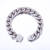 Flache kubanische Kette aus Edelstahl und Silber mit Zirkon
