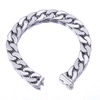 Flache kubanische Kette aus Edelstahl und Silber mit 5A-Zirkon