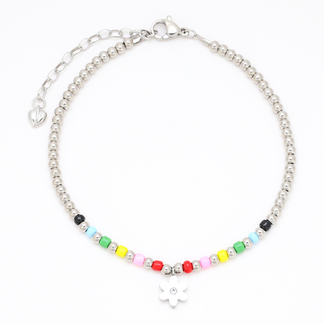 Buntes Perlenarmband aus Edelstahl