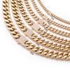 Kubanische Kette aus Edelstahl mit PVD-Beschichtung und 18-karätigem Gold mit quadratischem CZ-Verschluss