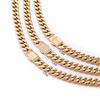 Kubanische Kette aus Edelstahl mit PVD-Beschichtung und 18-karätigem Gold mit CZ-Bogenverschluss
