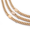 Kubanische Kette aus Edelstahl mit PVD-Beschichtung und 18-karätigem Gold mit CZ-Bogenverschluss