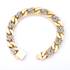 Flache kubanische Edelstahlkette aus Gold mit 5A-Zirkon