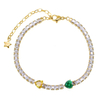 Verstellbares Tennis-Anhängerarmband aus Edelstahl mit 5A-Zirkon