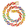 Kubanische Kette mit Edelstahl-Emaille-Zinken und 5A-Zirkon
