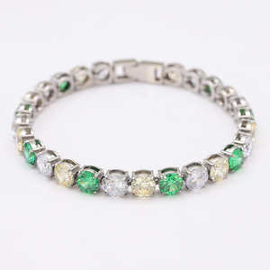 Tennisarmband aus Edelstahl mit bunten CZ