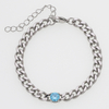 Kubanisches Kettenarmband aus Edelstahl mit 5A-Zirkon
