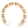 Flache kubanische Edelstahlkette aus Gold mit 5A-Zirkon