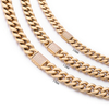 Kubanische Kette aus Edelstahl mit PVD-Beschichtung und 18-karätigem Gold mit CZ-Klappverschluss