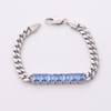 Kubanisches Kettenarmband aus Edelstahl mit buntem rechteckigem Zirkon