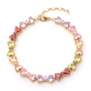Edelstahl-Schleifenarmband mit Herz 5A Zirkon 