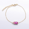 Baguette-Edelsteinarmband aus Edelstahl mit 5A-Zirkon