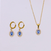 Edelstahl-Mikroeinsatz-Edelstein-Schmuckset mit 5A-Zirkon