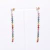 Regenbogen-Ohrstecker aus Edelstahl mit langem Stab und 5A-Zirkon