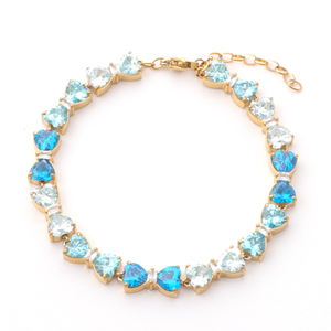 Edelstahl-Schleifenarmband mit Herz 5A Zirkon 