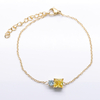 Baguette-Edelsteinarmband aus Edelstahl mit 5A-Zirkon