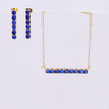 Edelstahl-Baguette-Stab-Schmuckset mit 5A-Zirkon