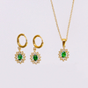 Edelstahl-Mikroeinsatz-Edelstein-Schmuckset mit 5A-Zirkon