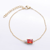 Baguette-Edelsteinarmband aus Edelstahl mit 5A-Zirkon